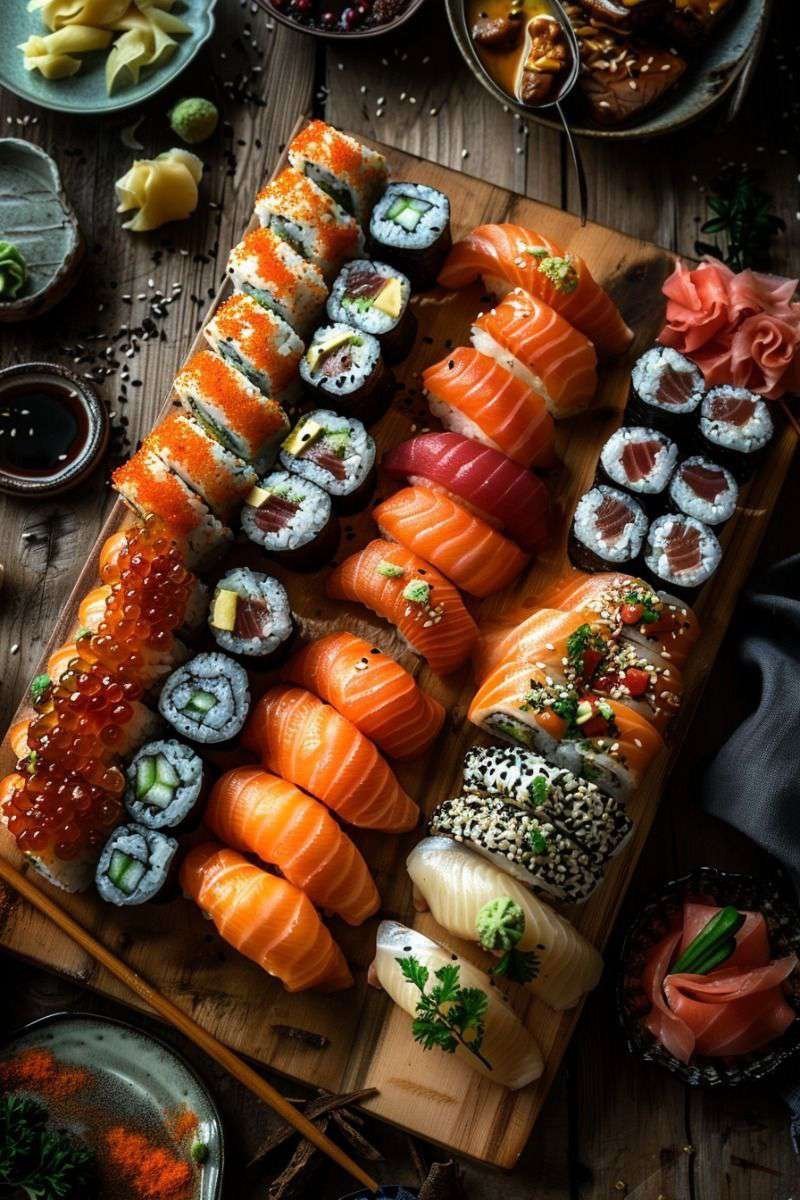 Hand rolled sushi selection prepared at Makizu